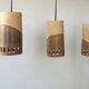 Set of 3 terracotta and enamelled suspensions, France