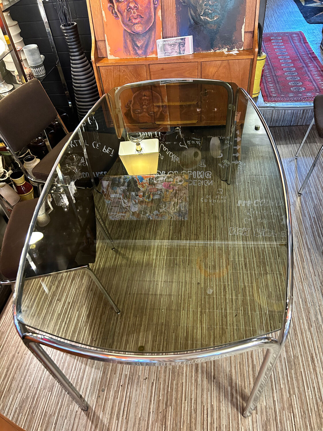 Chromed dining table