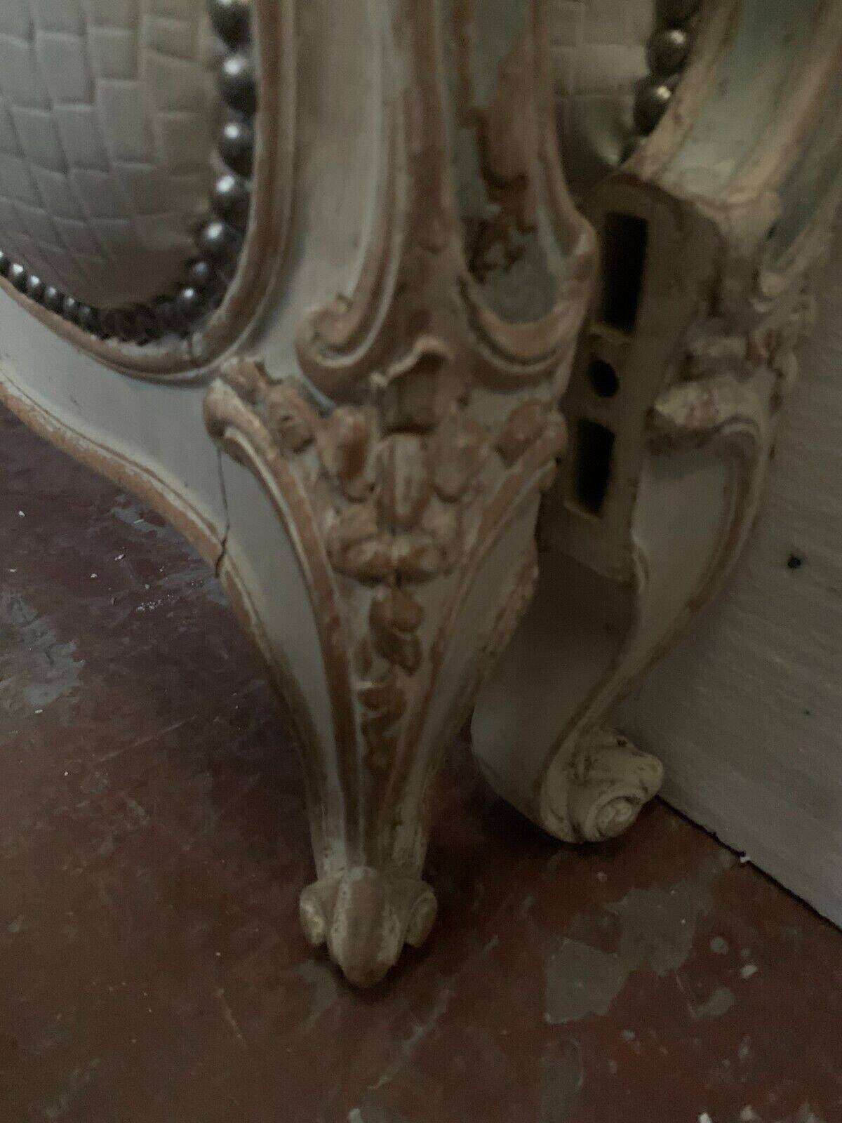 Louis XV style bed in 20th century patinated beech