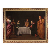 Great 17th-century Italian painting, Herod's Feast with Salome