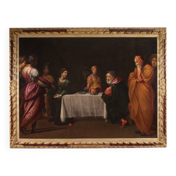 Great 17th-century Italian painting, Herod's Feast with Salome