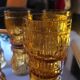 Verres ambrés en verre moulé. Années 60–70