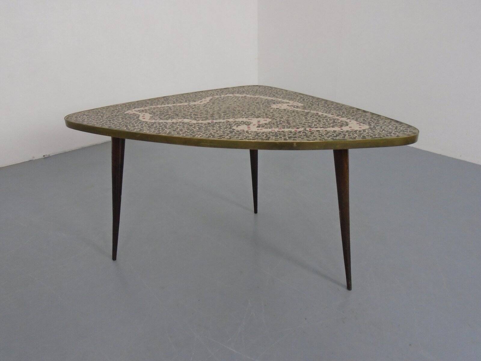 Large German Mosaic Kidney Coffee Table, 1960s