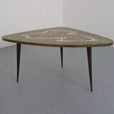 Large German Mosaic Kidney Coffee Table, 1960s