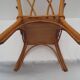 Square work basket on light varnished wicker legs, with handle