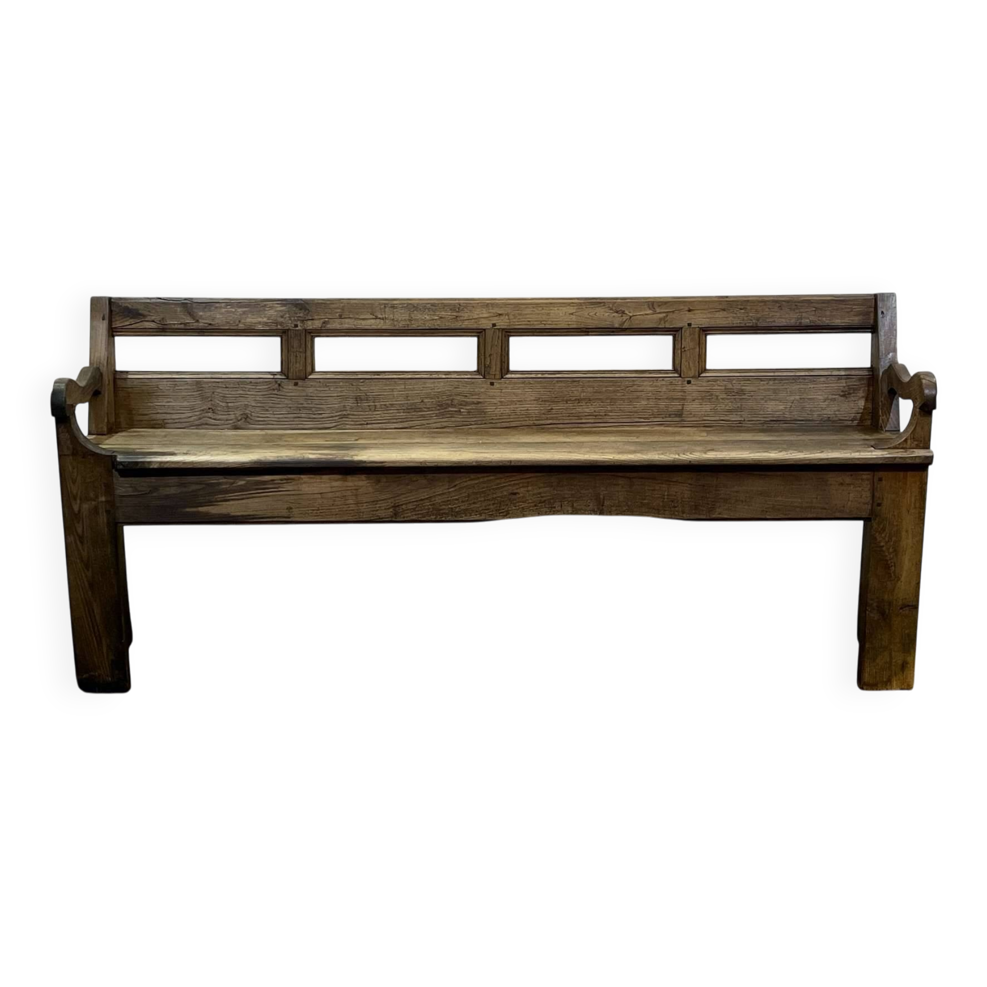 Rustic chestnut bench from the late 19th century.