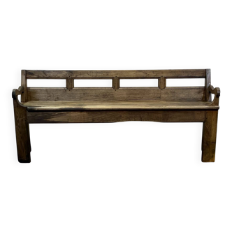 Rustic chestnut bench from the late 19th century.
