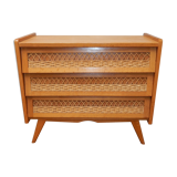 Rattan foot compass vintage dresser