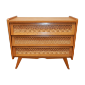 Rattan foot compass vintage dresser