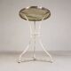 Bistro table with a marble top and brass edging, early 20th century.