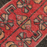 4x10 red & beige wool vintage rug 140x301cm
