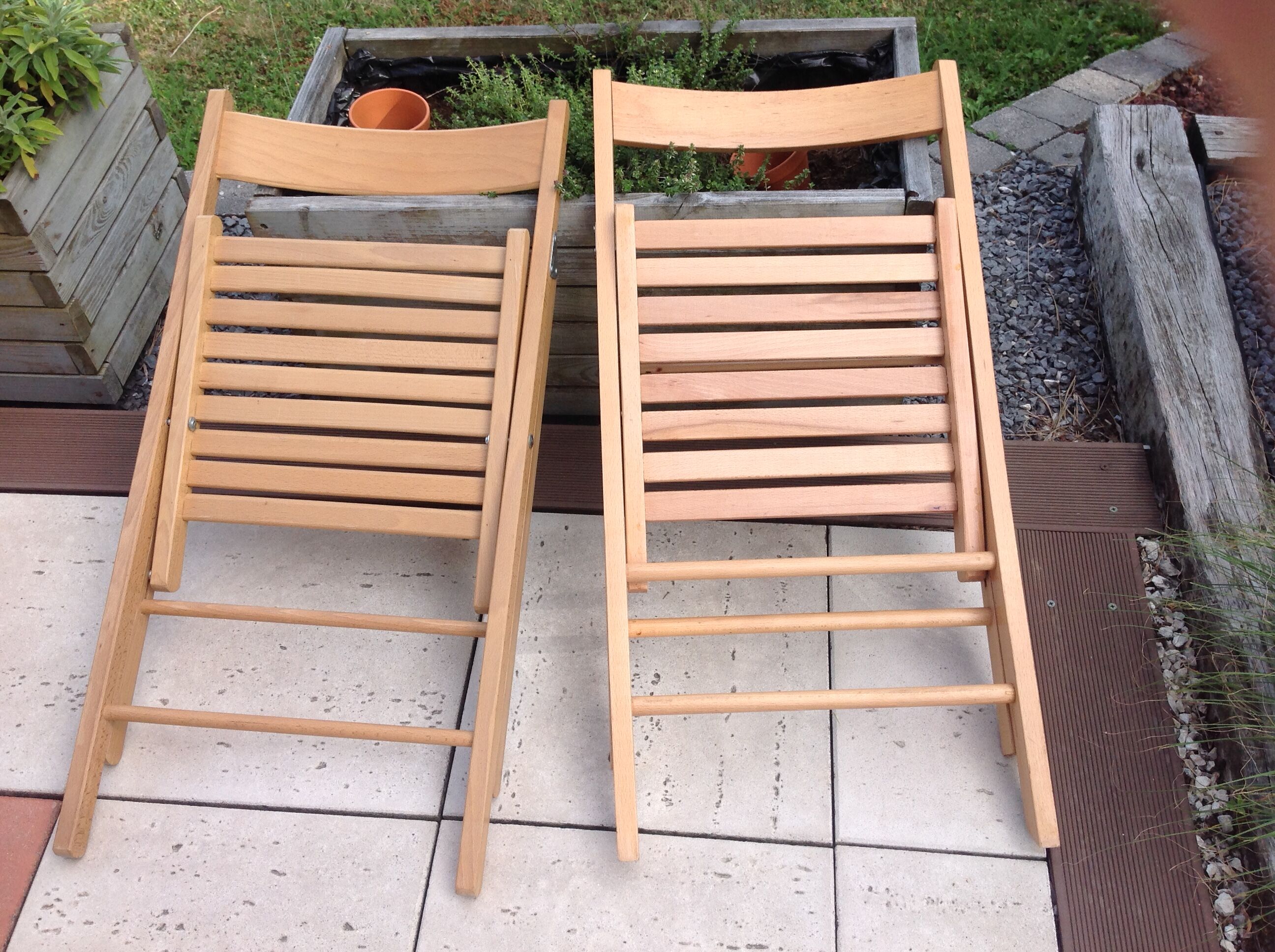Pair of folding chairs Scandinavian style 70s