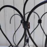 Metal and leather magazine rack, attributed to Jacques Adnet, vintage