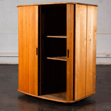 Grocery cabinet with curtain