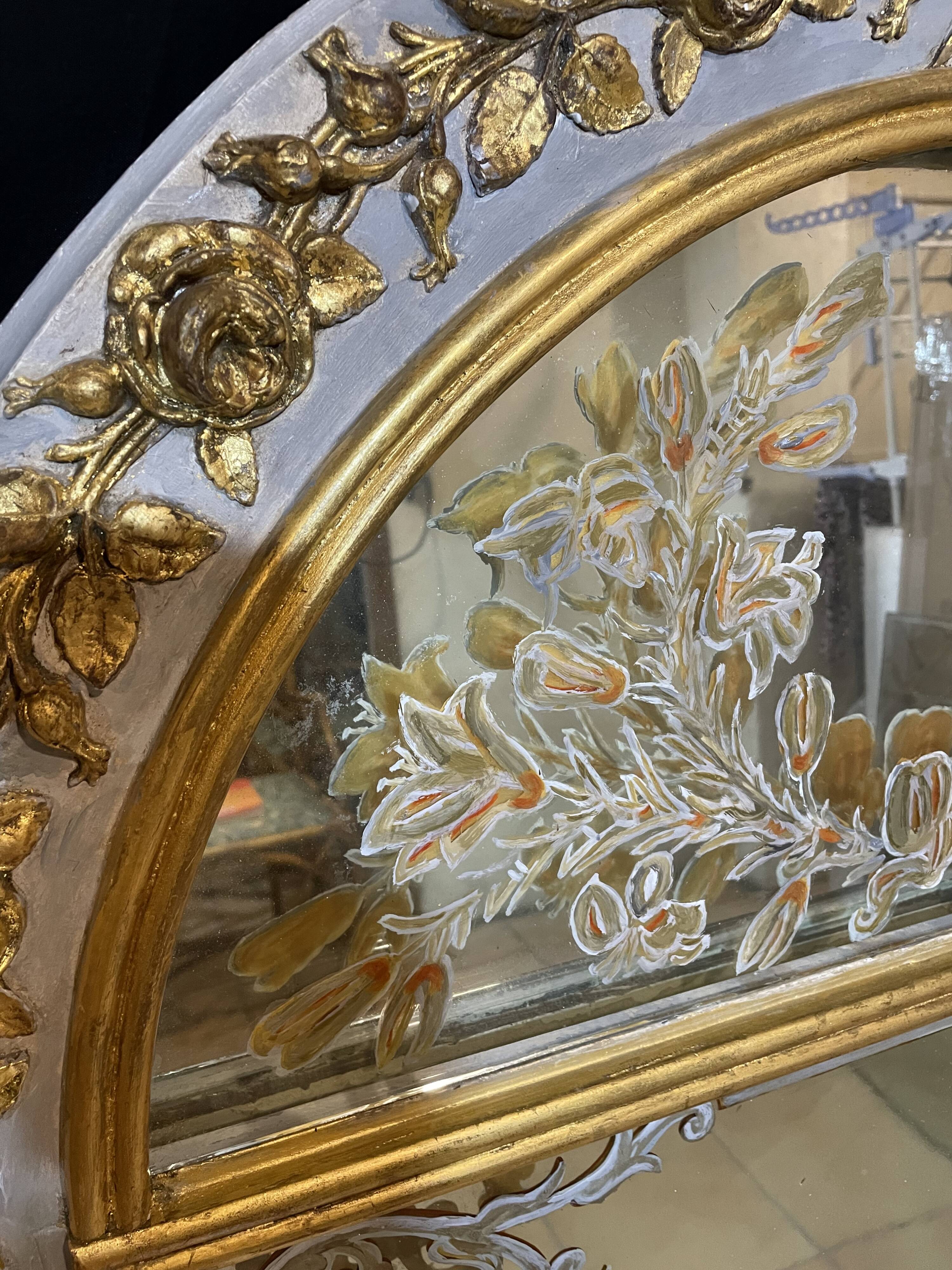 19th century woodwork mirror 82x140cm