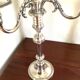 Pair of Louis XVI style silver-plated metal candelabras. Chrysalia house