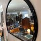 Large black lacquered mirror in 80s style