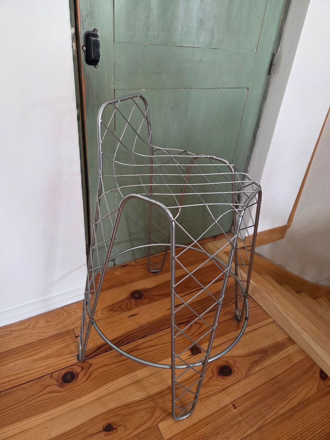 Designer metal high chair