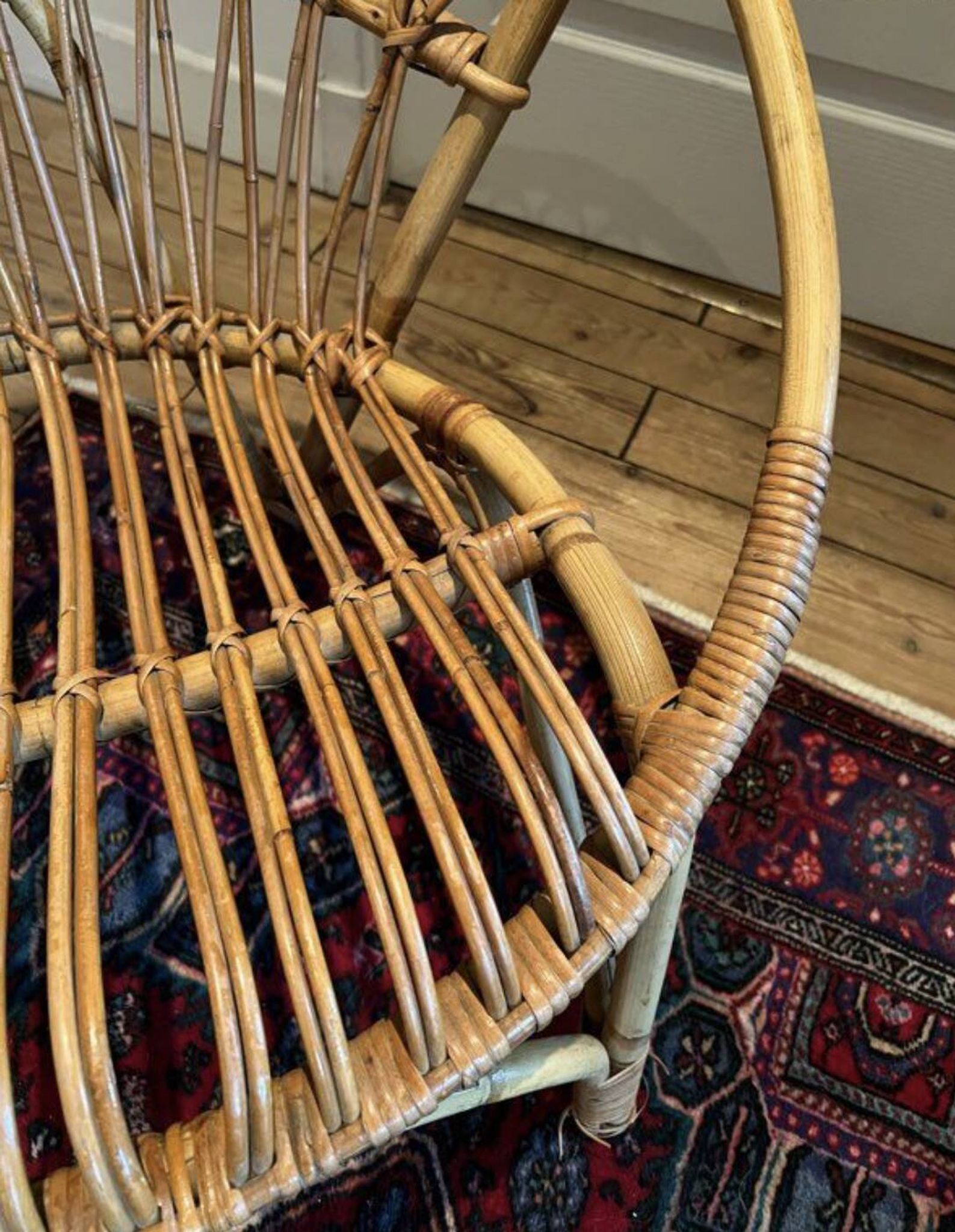 Pair of vintage rattan armchairs – 60s/70s design