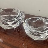 Pair of vintage crystal ashtrays from Val St Lambert