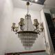 Extra Large Bronze Crystal Chandelier 1950’s