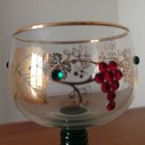 Stemmed glass decorated with vintage spirit