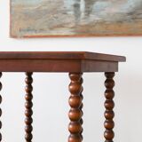 Antique octagonal bobbin side table, Belgium, 1940s