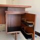 Vintage mahogany executive desk with bar.