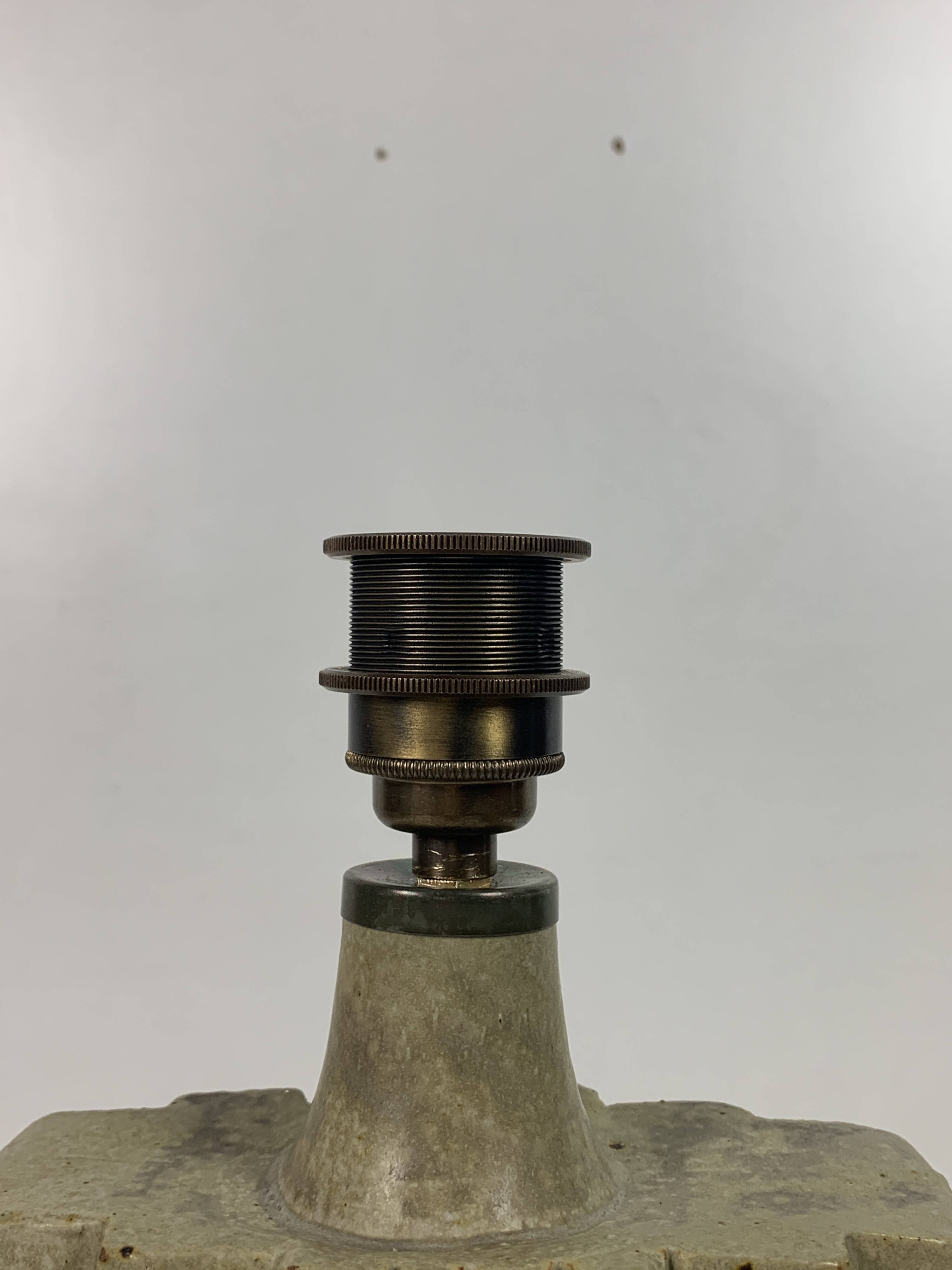 Mid century brutalist ceramic table lamp by Bernard Rooke, 1970s