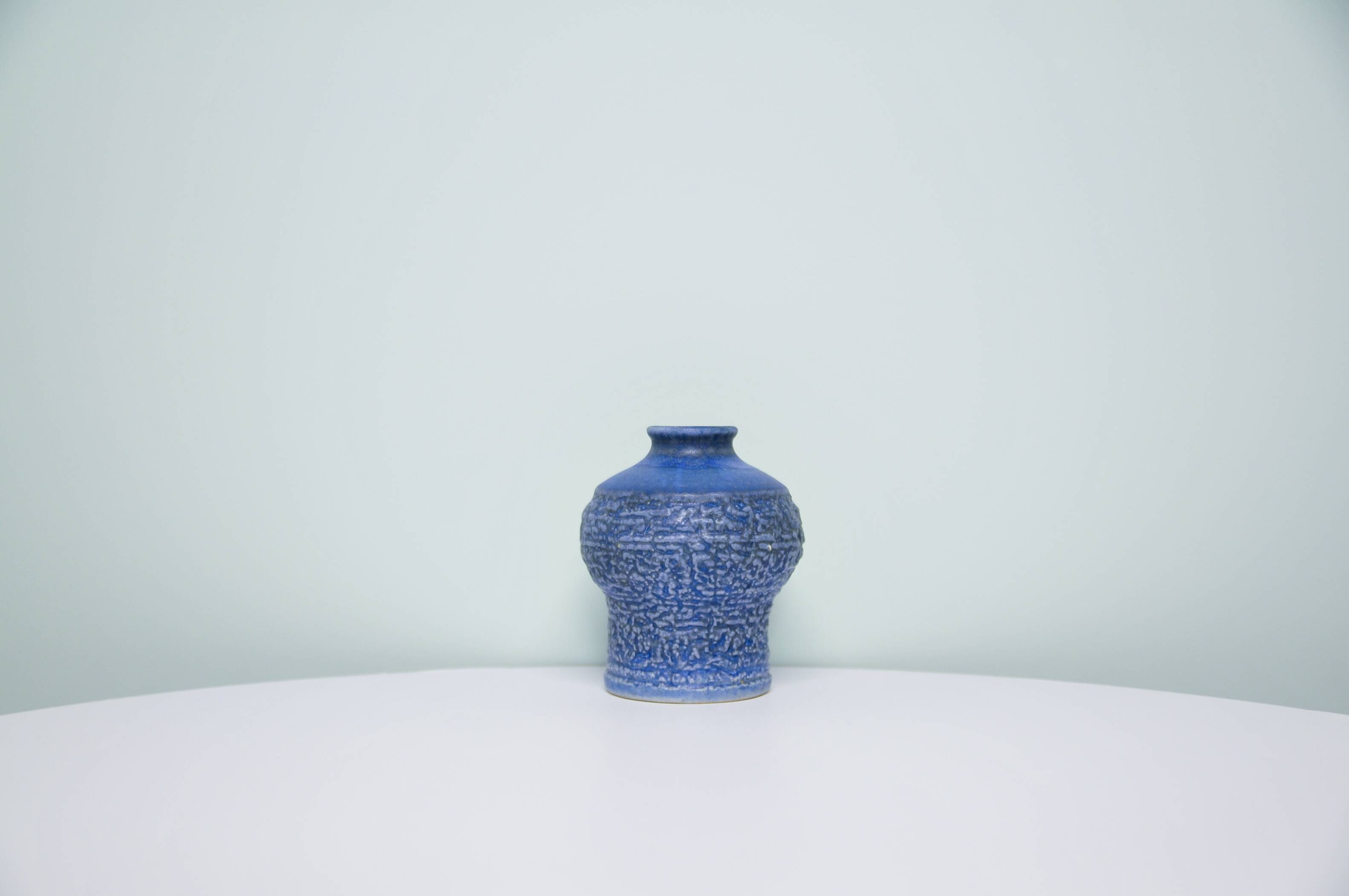 Vintage blue ceramic vase