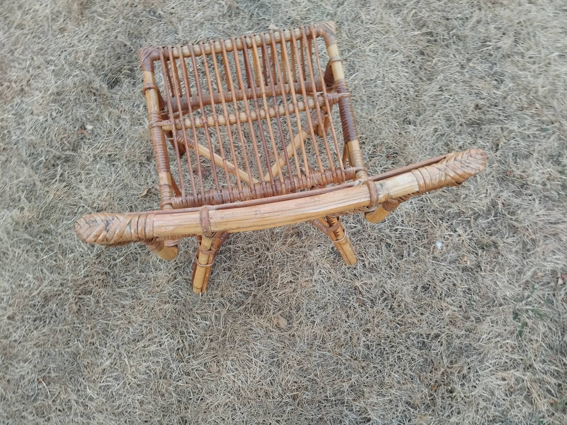 vintage antique rattan armchair