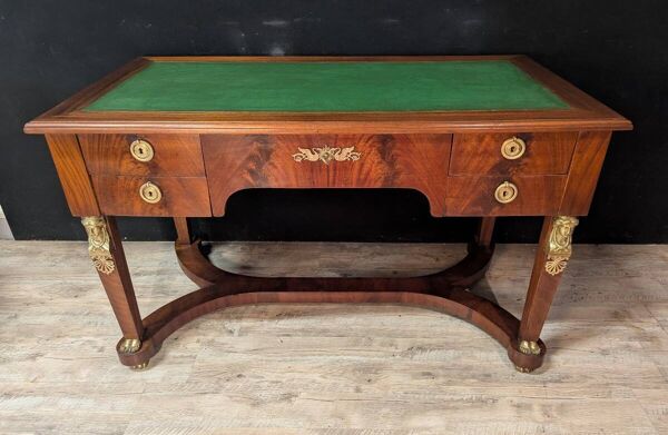 Bureau de milieu double face Empire Retour d’Égypte en acajou