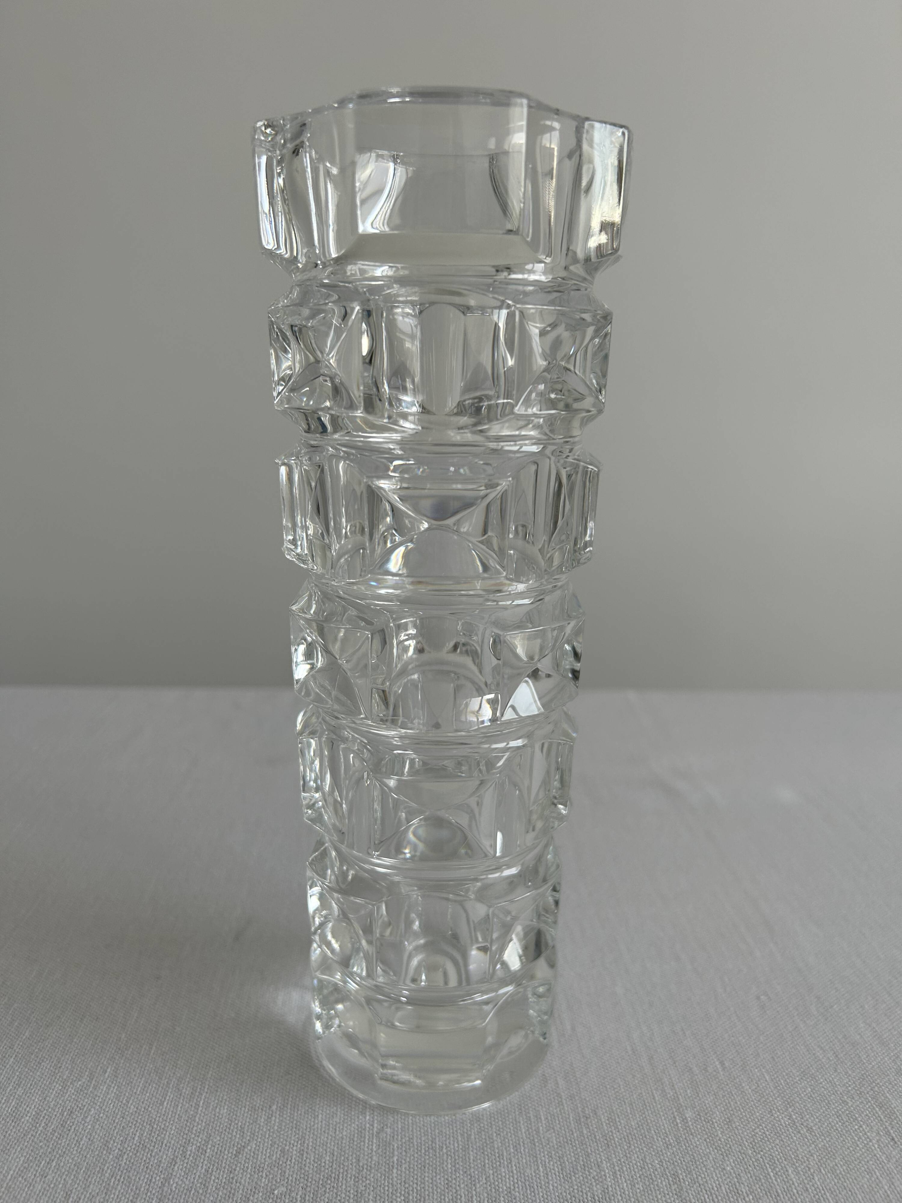 Crystal vase - Cristal d’Arques - geometric design
