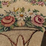 Wooden and embroidered fabric fireplace screen 94X62