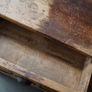 Vintage rustic German pine apothecary cabinet / shop counter, 1930s