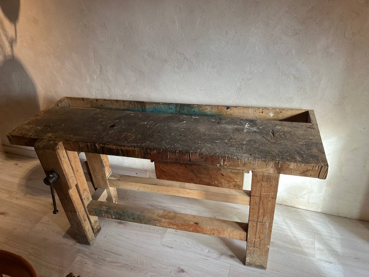 Old wooden workbench