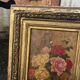 Antique Table XIX – Bouquet of Roses – Oil – Sculpted Gilded Frame