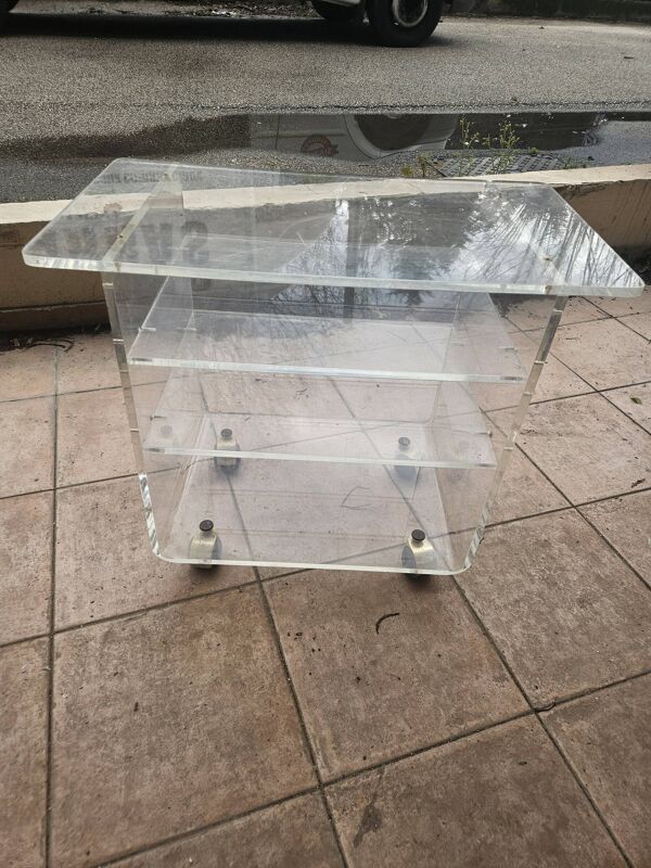 Déserte plexiglass des années 80 Vintage