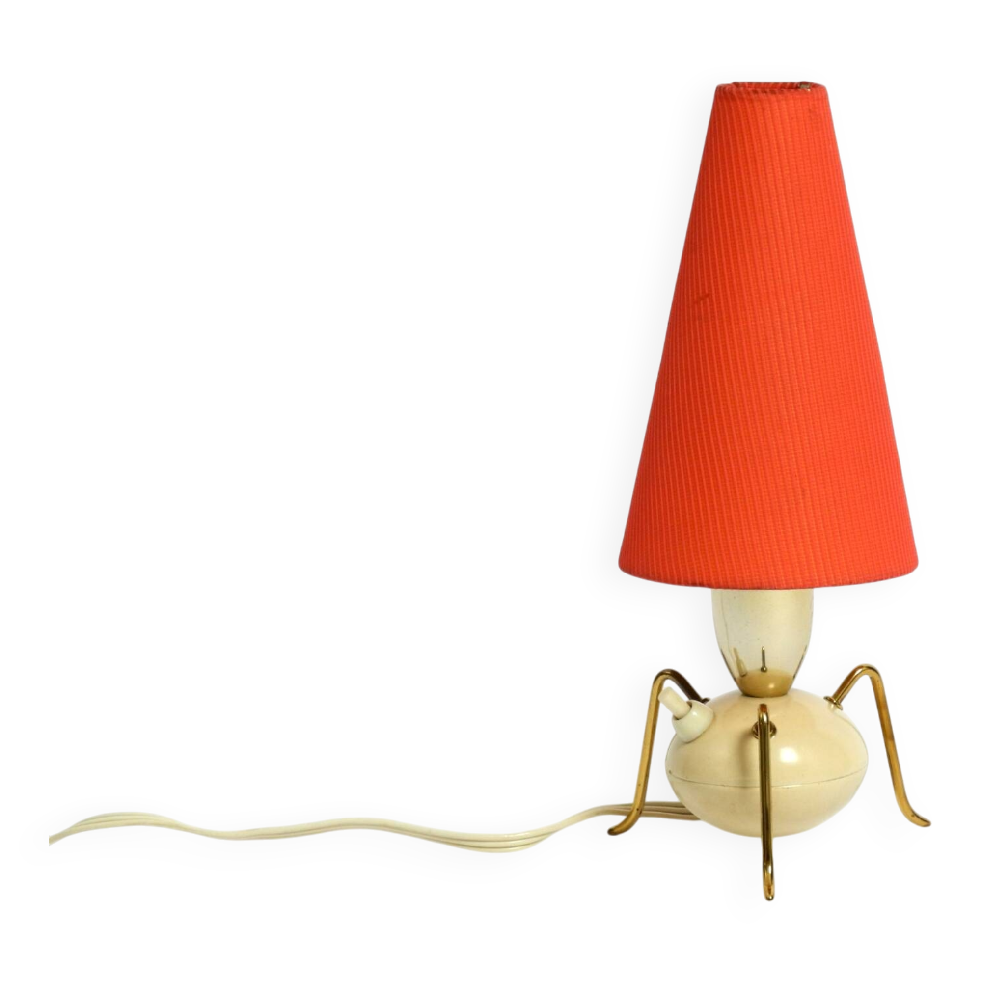 Beautiful very rare original Mid Century Modern brass tripod table lamp