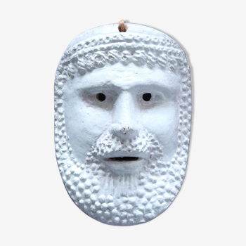 Masque d'homme Grec en terre cuite, années 70
