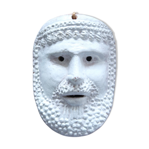 Masque d'homme Grec en terre cuite,