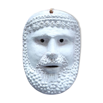 Masque d'homme Grec en terre cuite, années 70