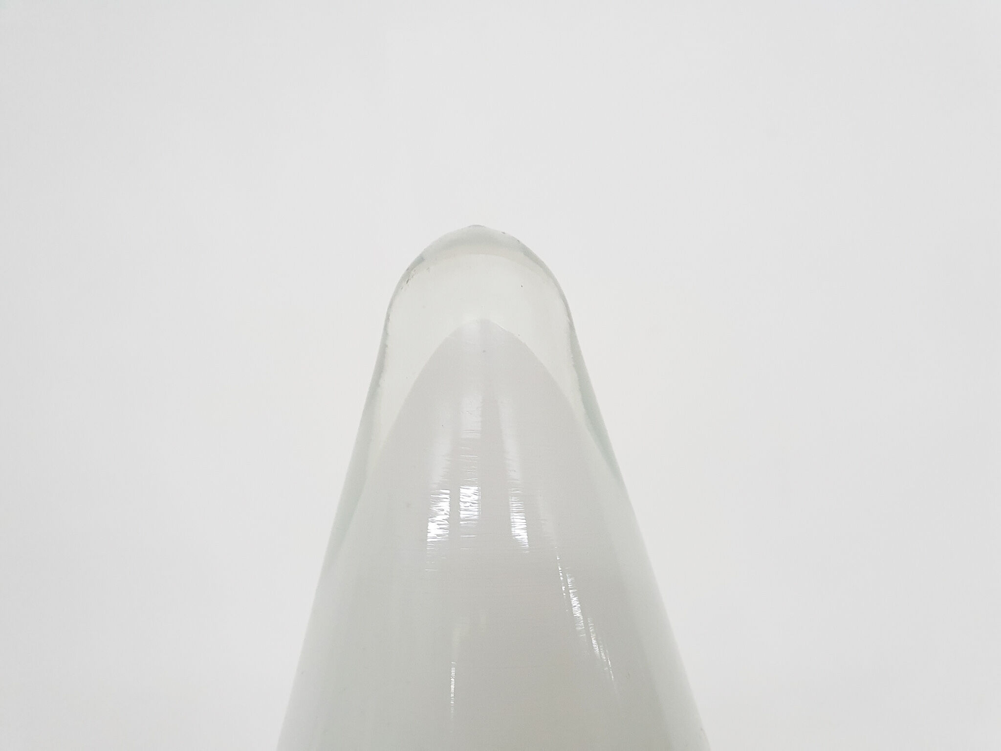 Milk glass pyramid table lamp "Teepee" by SCE France