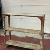 Teak shelves with a green patina