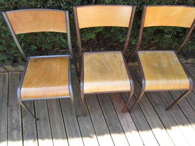 Set of 3 old school chairs
