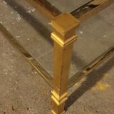 Table basse verre et laiton