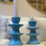 Bougeoir chandelier bleu ciel baby blue