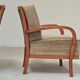 Pair of Krasna Jizba Art Deco solid wood armchairs