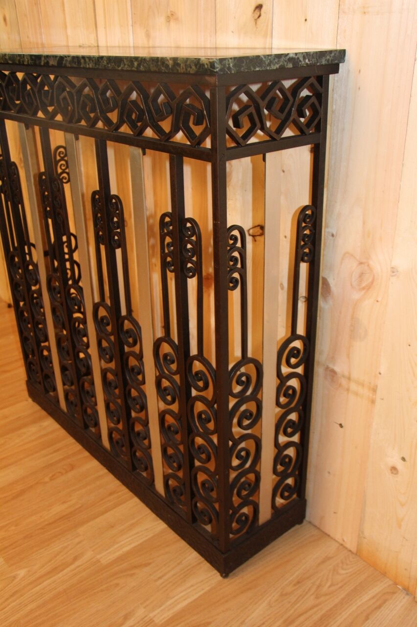 Art deco period console in forged iron