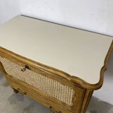 Storage unit, wooden and cane sideboard